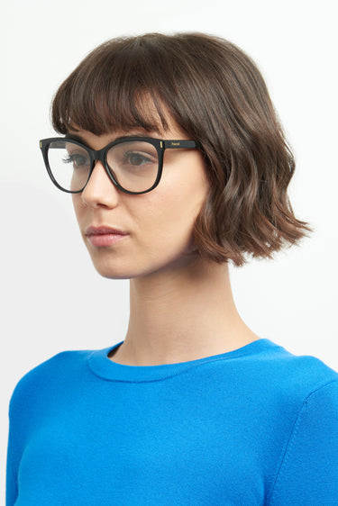 Premium Women Polaroid Eyeglasses: PLD D463 - Black - SpecSMART Eye Clinic (Diagonal Face View)